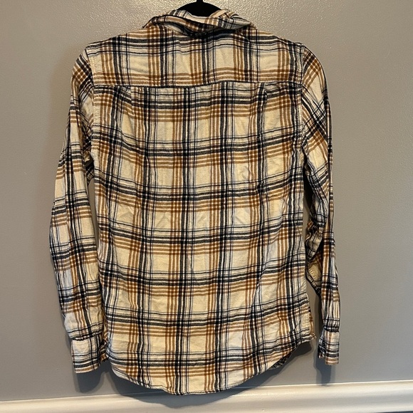 George Tan and Black Plaid Button Down Shirt - Picture 8 of 12